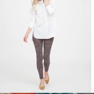 Spanx Jeanish ankle leggings, brown, black
